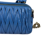 Miu Miu Blue Matelassè Leather Crossbody Bag