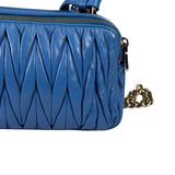 Miu Miu Blue Matelassè Leather Crossbody Bag