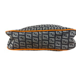 Fendi Orange Leather Trim Zucca Pochette