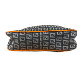 Fendi Orange Leather Trim Zucca Pochette
