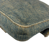 Fendi Denim/Snakeskin Trim Mini Baguette