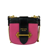 Prada Pink/Black Saffiano Leather Trim Small Cahier Crossbody Bag