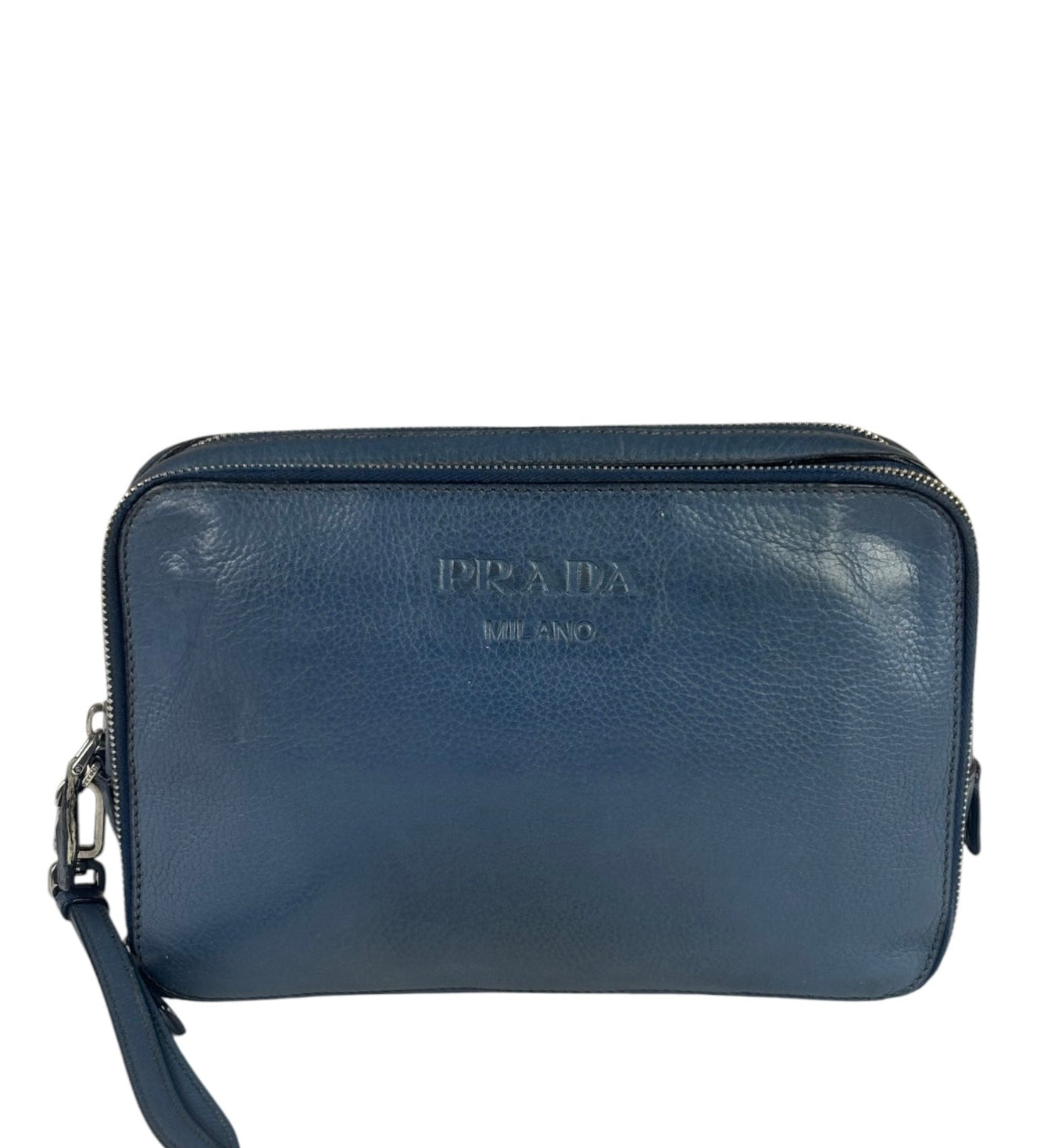 Prada Navy Blue Leather Camera Bag