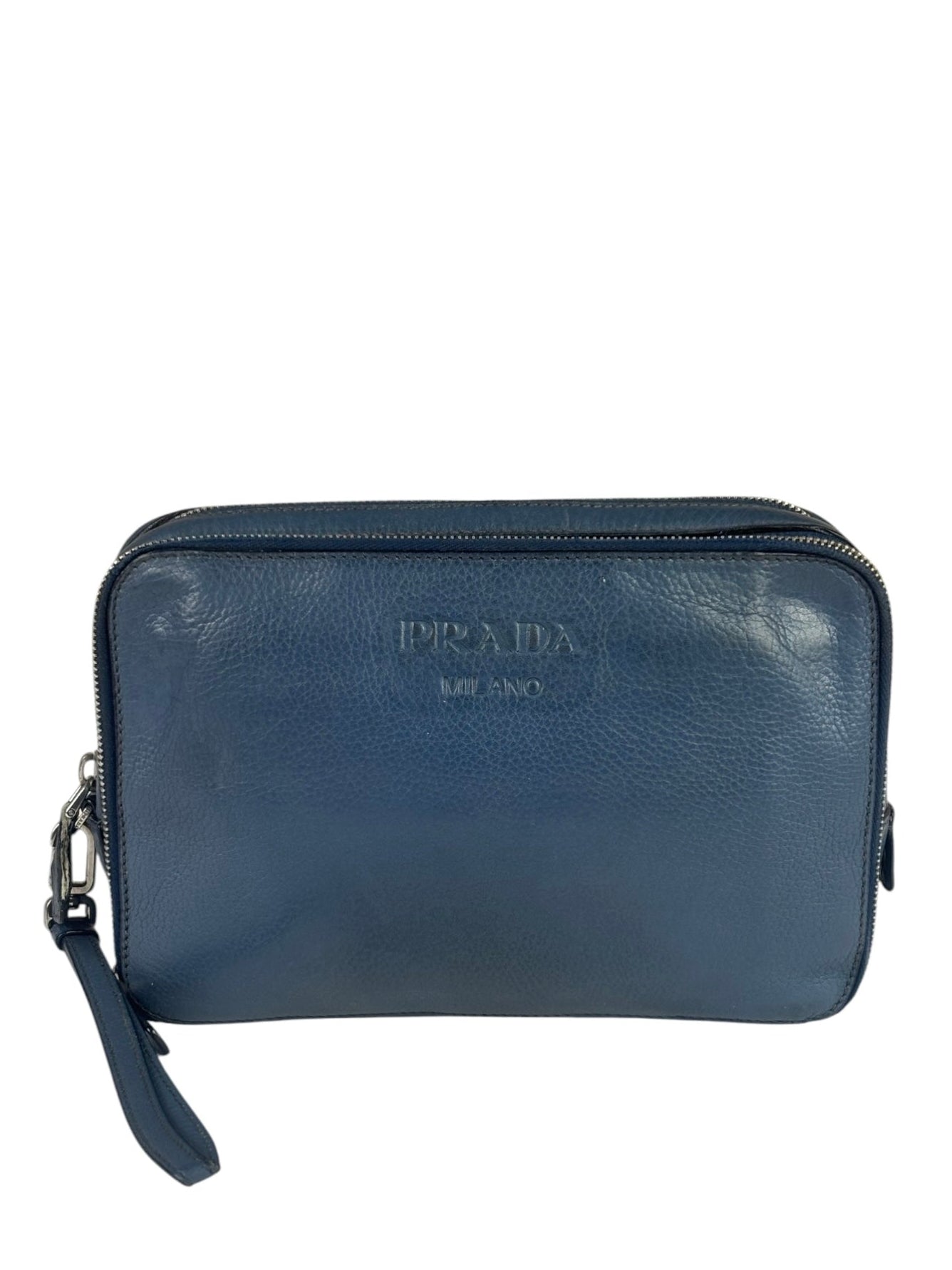 Prada Navy Blue Leather Camera Bag