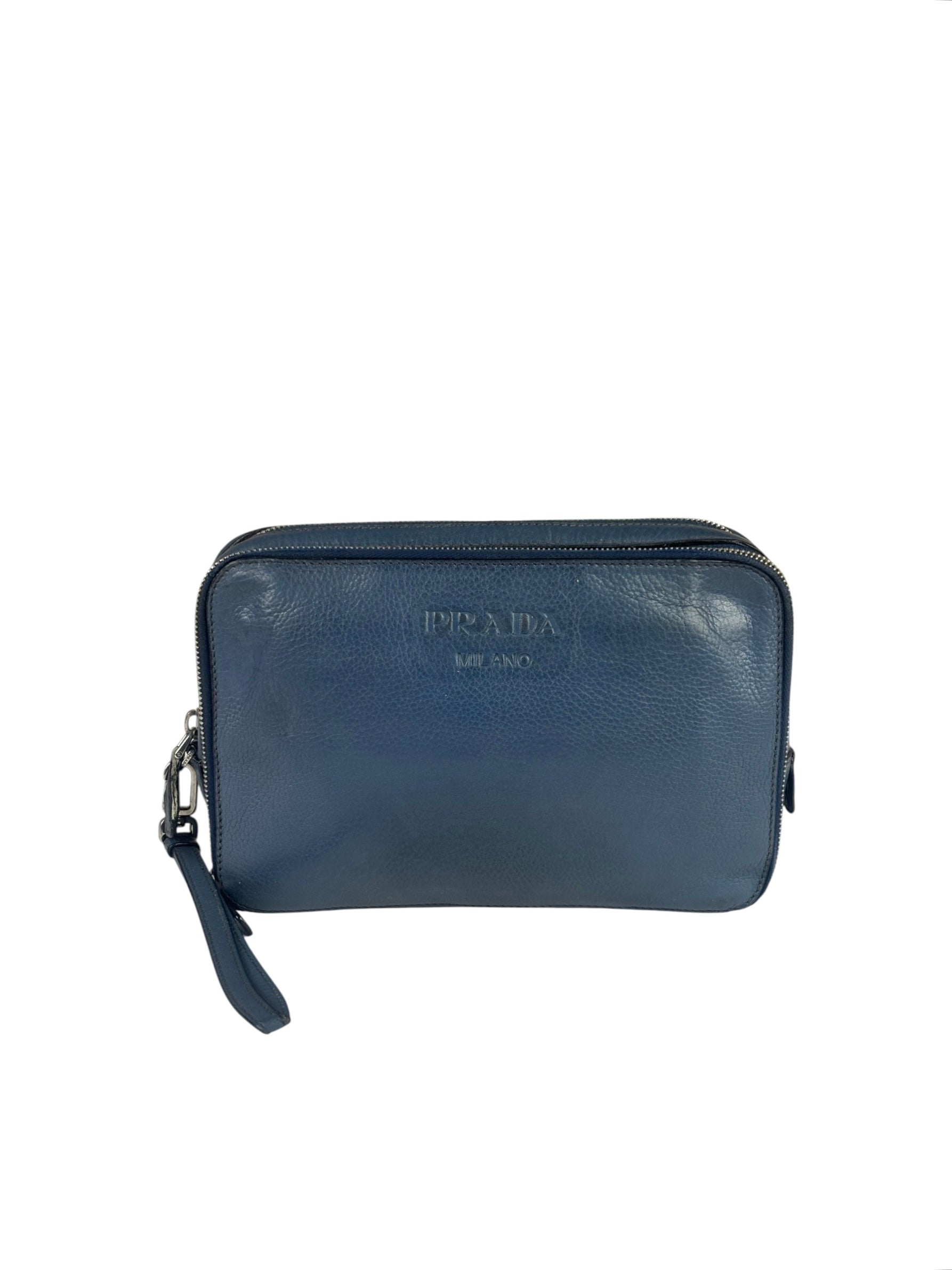 Prada Navy Blue Leather Camera Bag