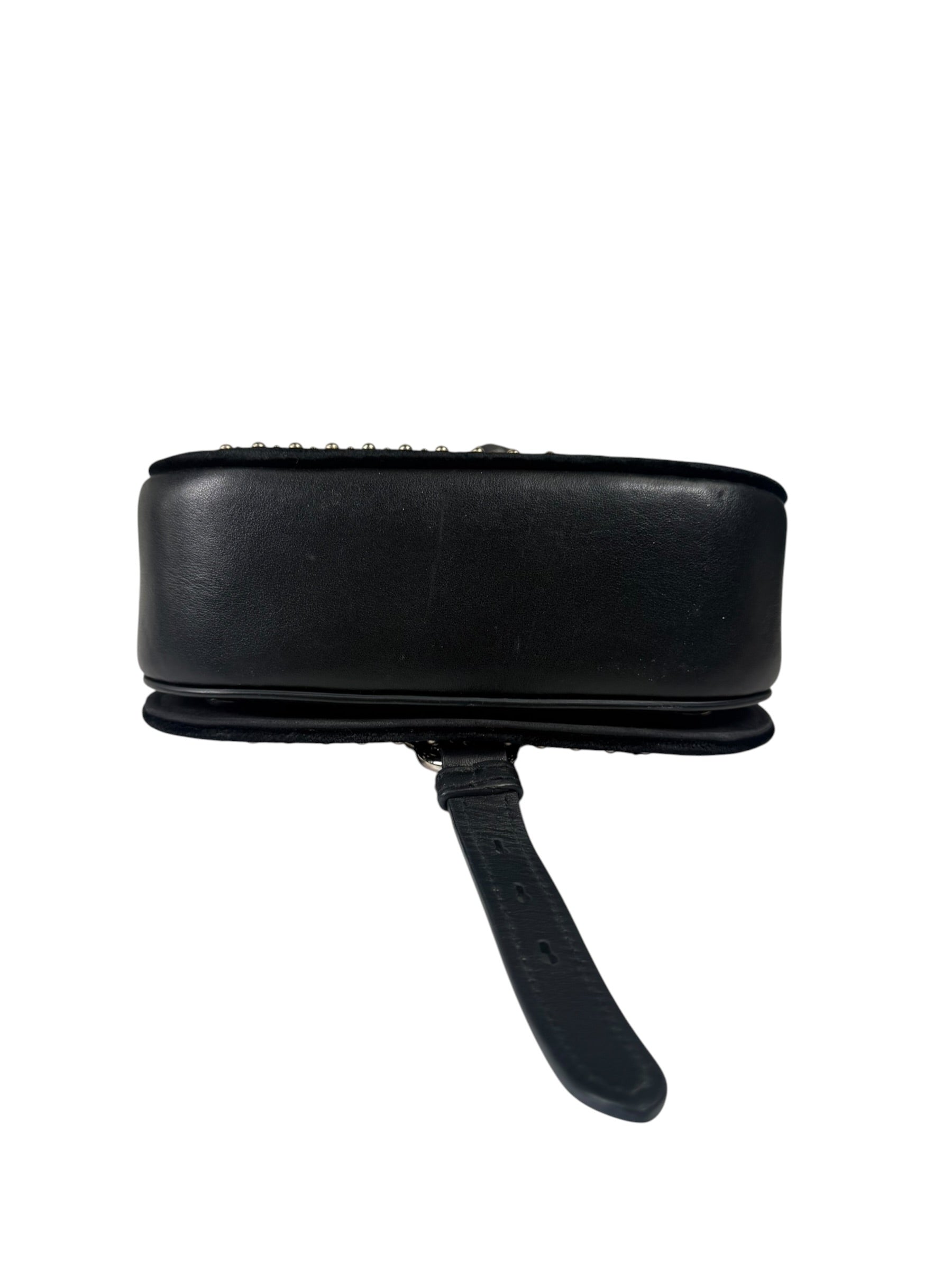 Miu Miu Dahlia Studded Black Velour Two-way Bag