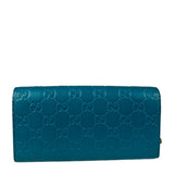 Gucci Turquoise Blue Guccissima Wallet On Chain