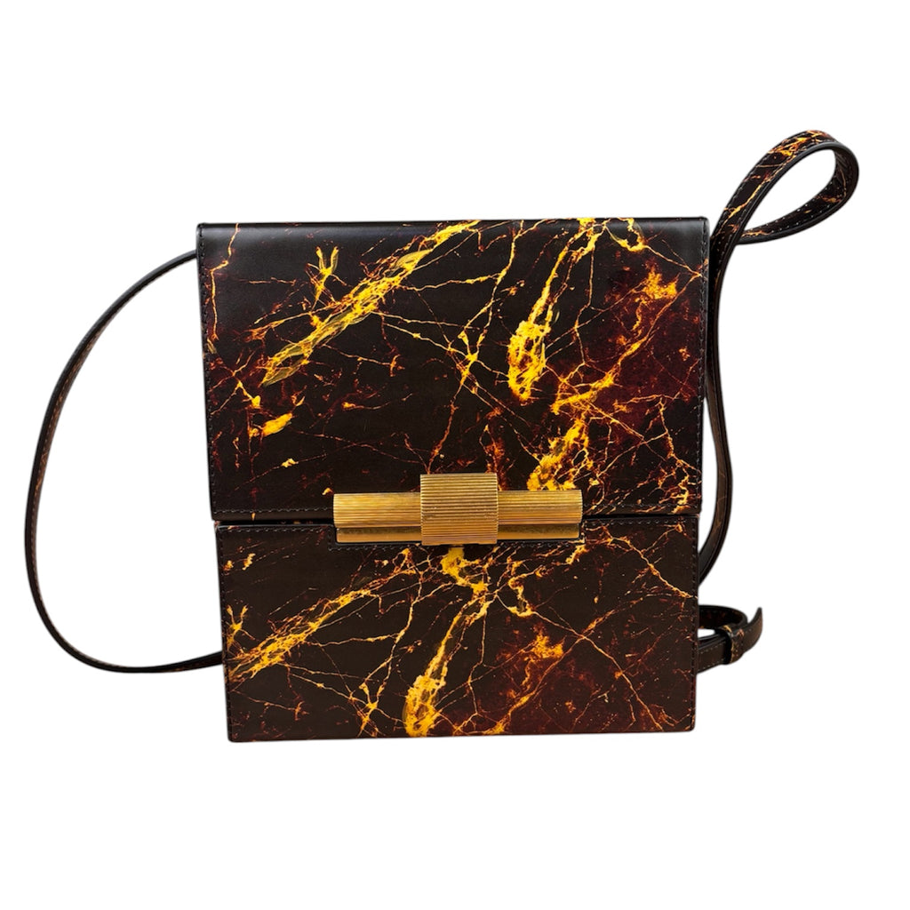Bottega Veneta Colorblock Marble Effect Leather The Daisey Hardshell Crossbody