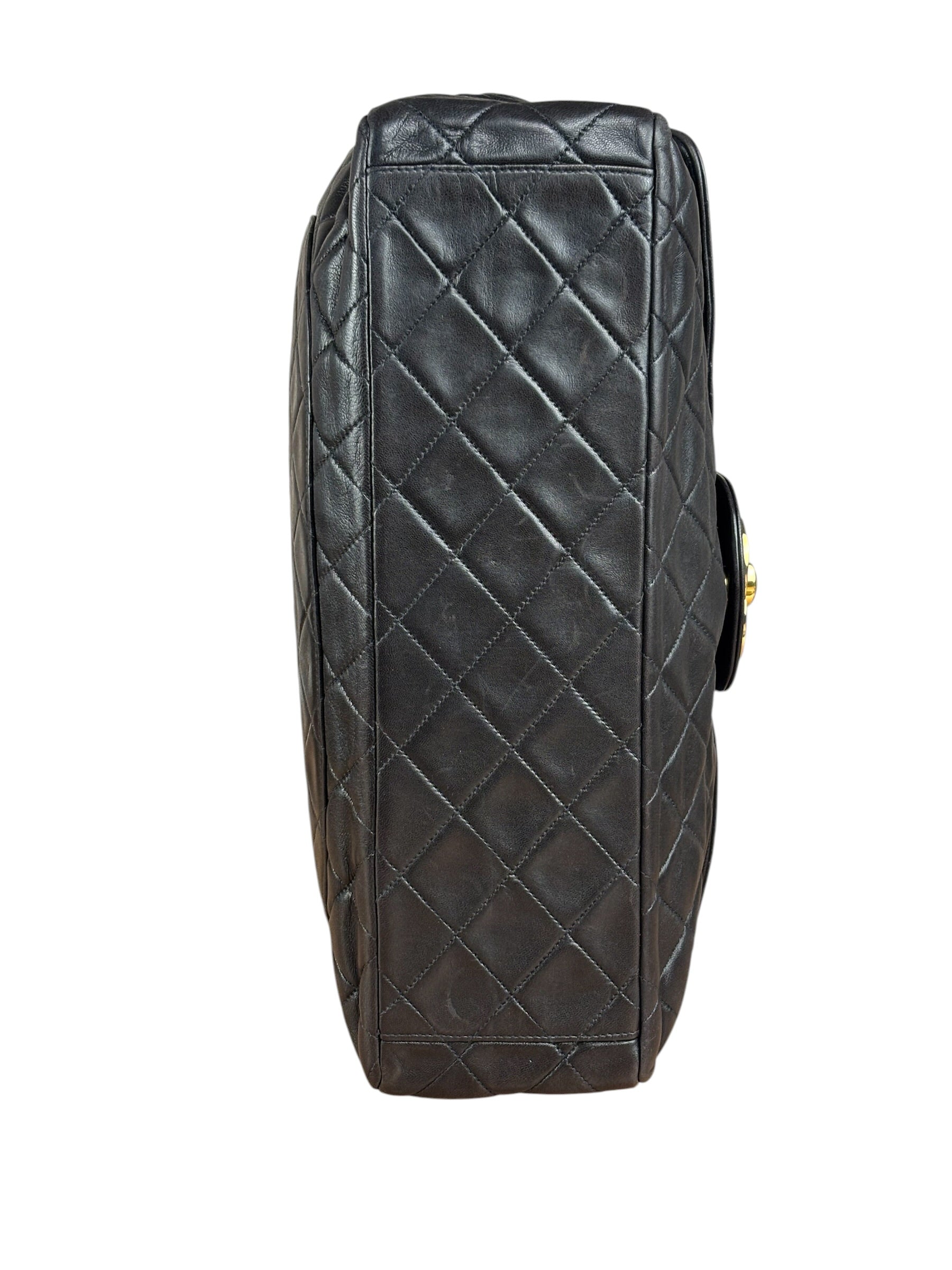 Chanel Vintage Brown Leather Jumbo Flap Bag