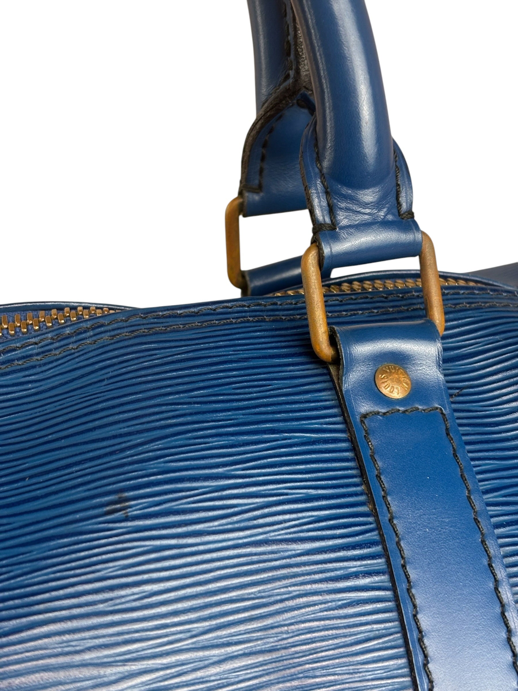 Louis Vuitton Blue Epi Leather Keepall 45