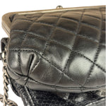 Chanel Black Python Leather Kiss-Lock Flap Bag 2015
