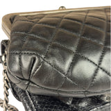 Chanel Black Python Leather Kiss-Lock Flap Bag 2015