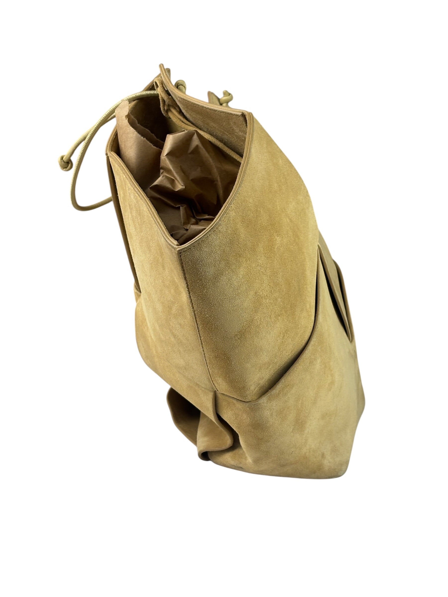 Bottega Veneta Beige Suede/Leather Trim Intrecciato Flower Basket Tote