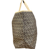 Fendi Vintage Beige Canvas Zucca Shoulder Tote