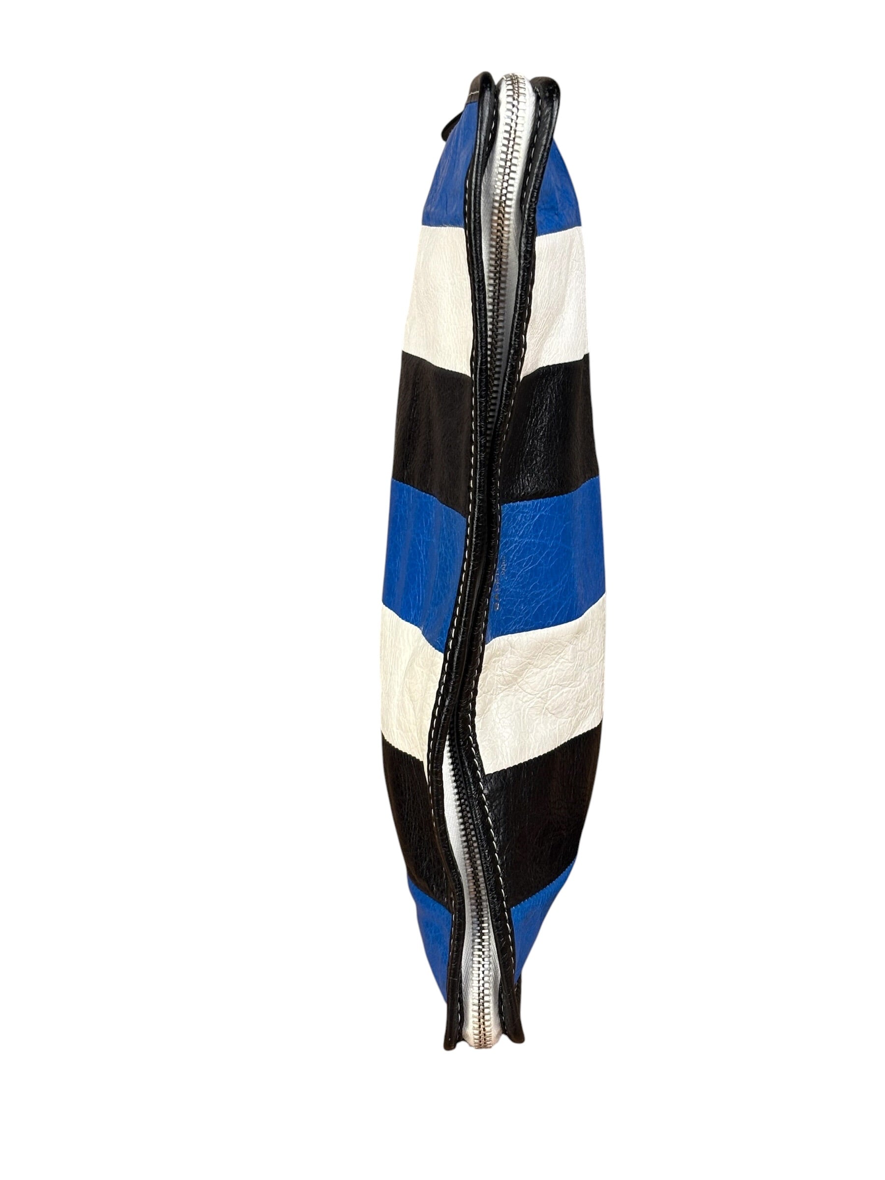 Balenciaga Tricolor Leather Bazaar Striped Pouch