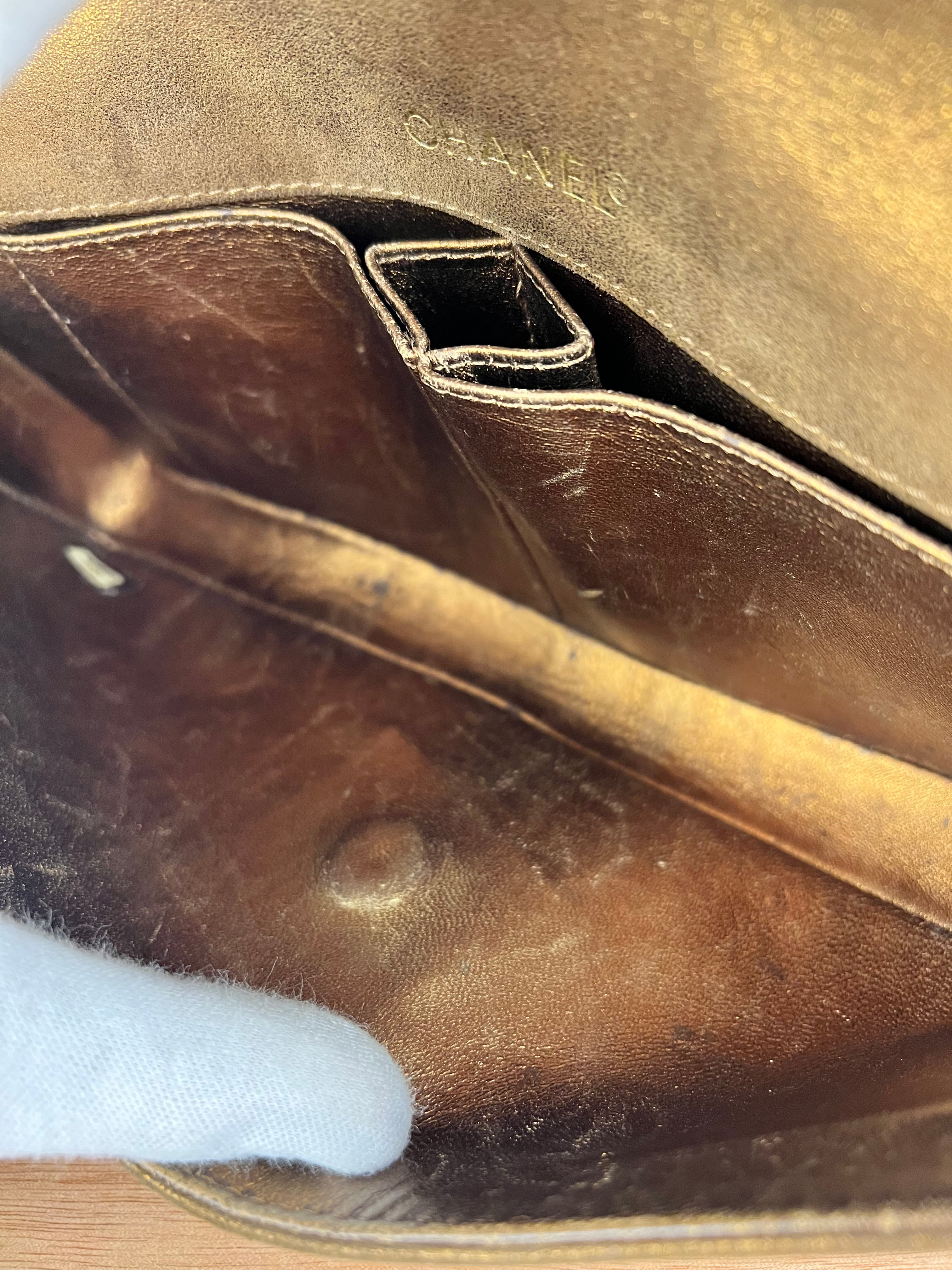 Chanel 2002 Gold Retro Tale East West Chain Flap