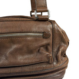 Chanel Brown Leather Essential Square Stitch Bowler Bag 2007