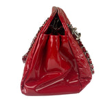 Chanel Red Patent Quilted Leather Large Just Mademoiselle Bowling Bag