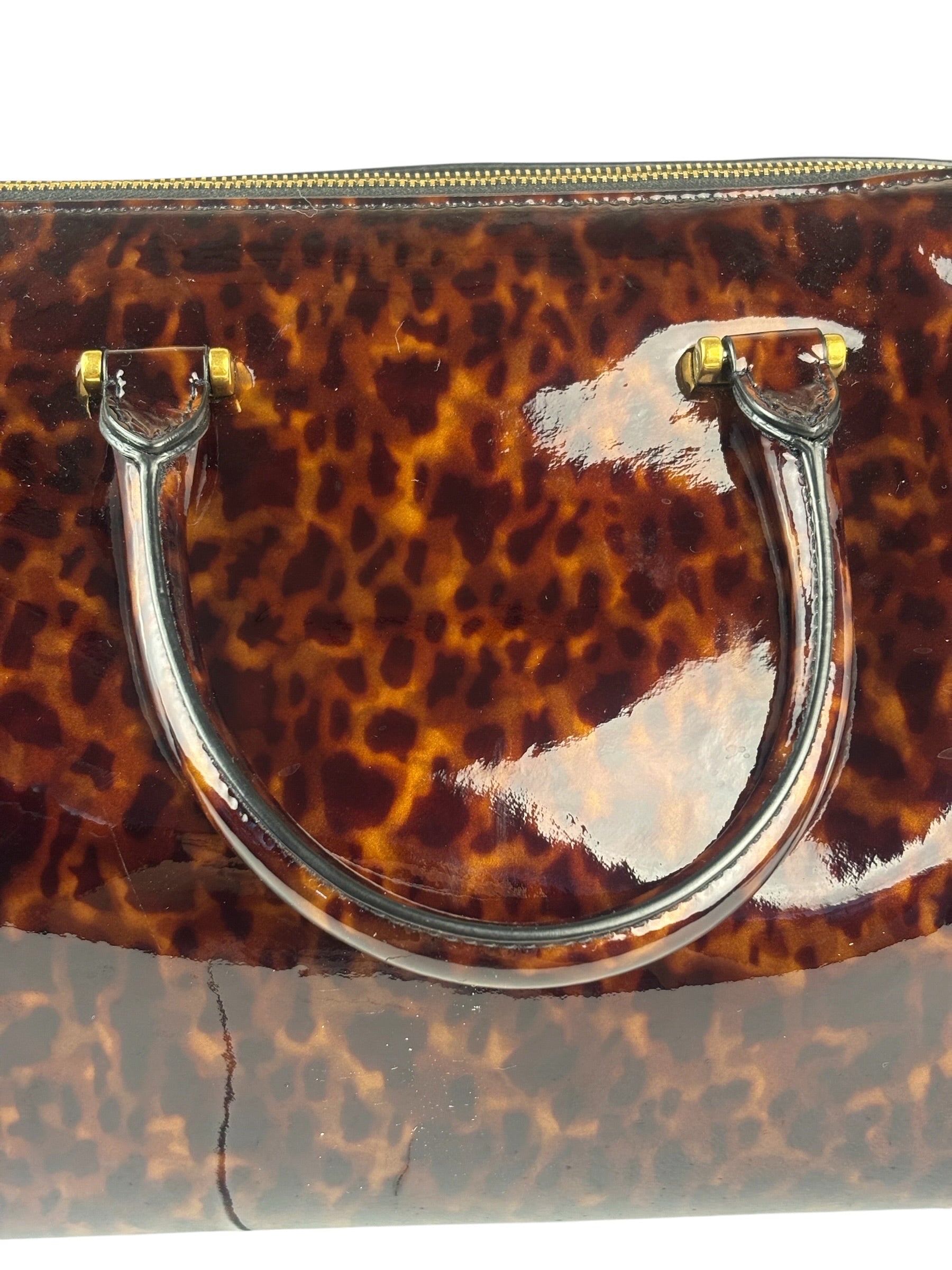 YSL Patent Leather Tortoise Shell Duffle