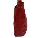 Chanel Vintage Red Quilted Lambskin Tote 1989