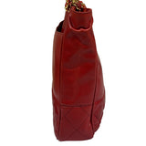 Chanel Vintage Red Quilted Lambskin Tote 1989