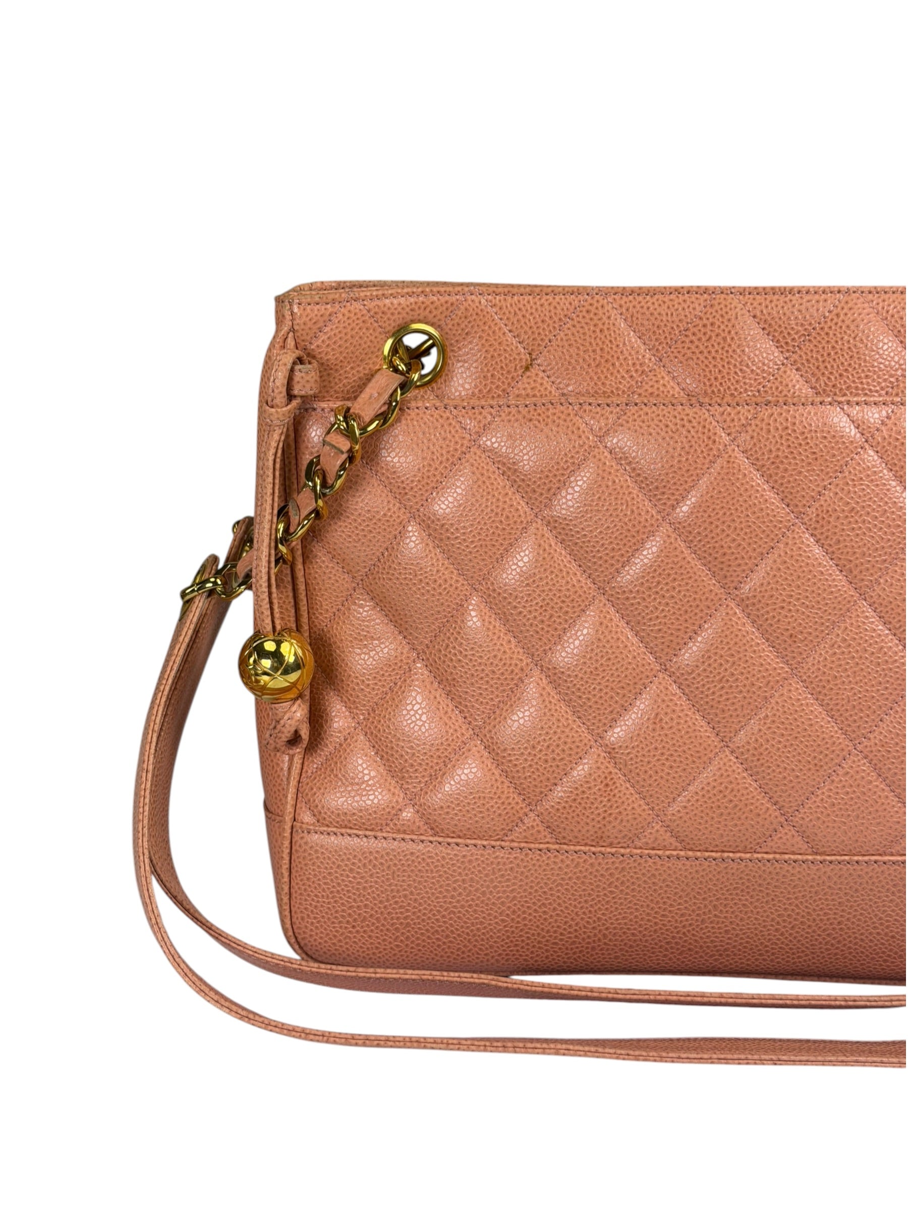 Chanel Pink Caviar Quilted Leather Petit Timeless Tote Early 2000's