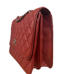 Chanel Red Caviar Leather Maxi Chain Flap Bag 2014