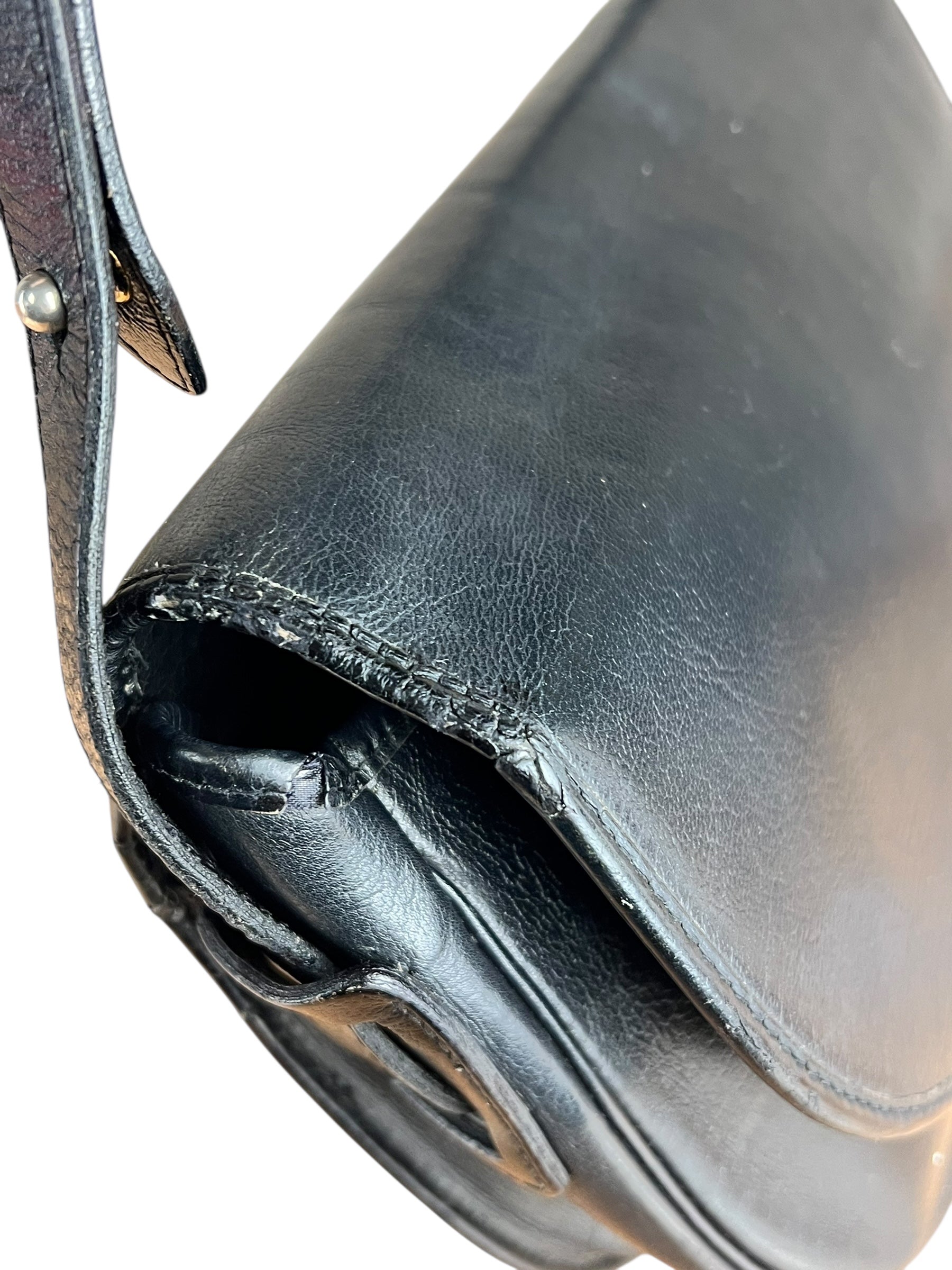 Dior Black Leather Vintage Flap Shoulder Bag