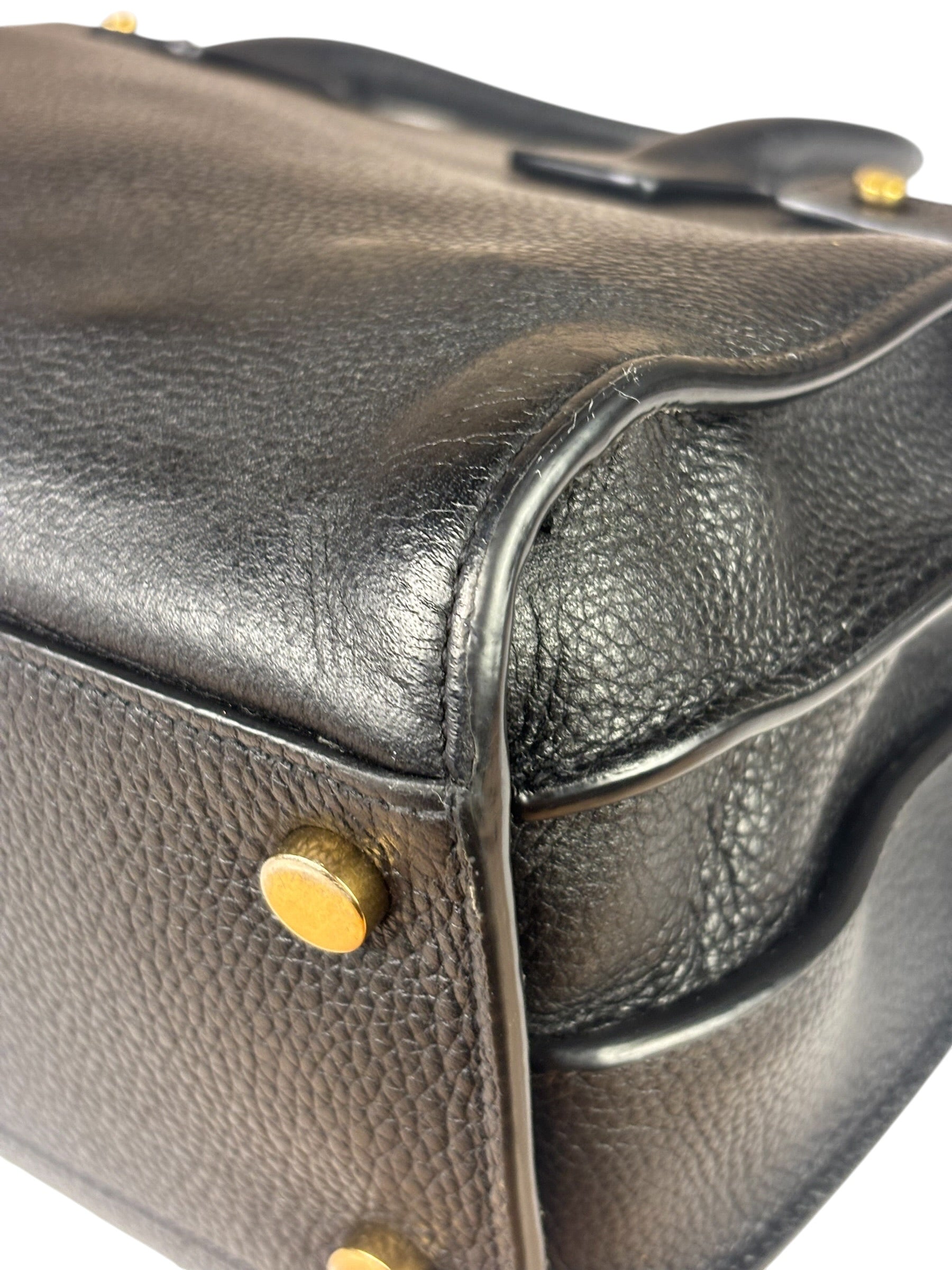Yves Saint Laurent Black Grained Leather Sac De Jour Two-Way Bag