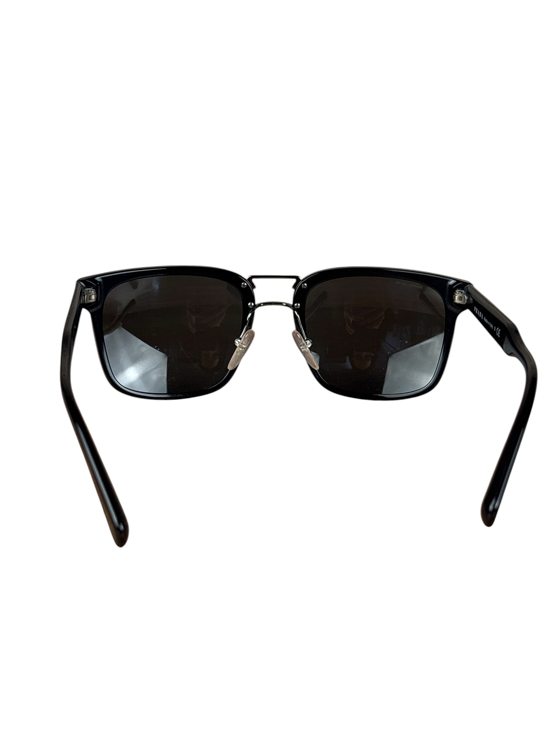 Prada Black Metal Double Bridge Sunglasses