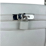 Hermes Kelly 32 White Clemence Leather Handbag 2008