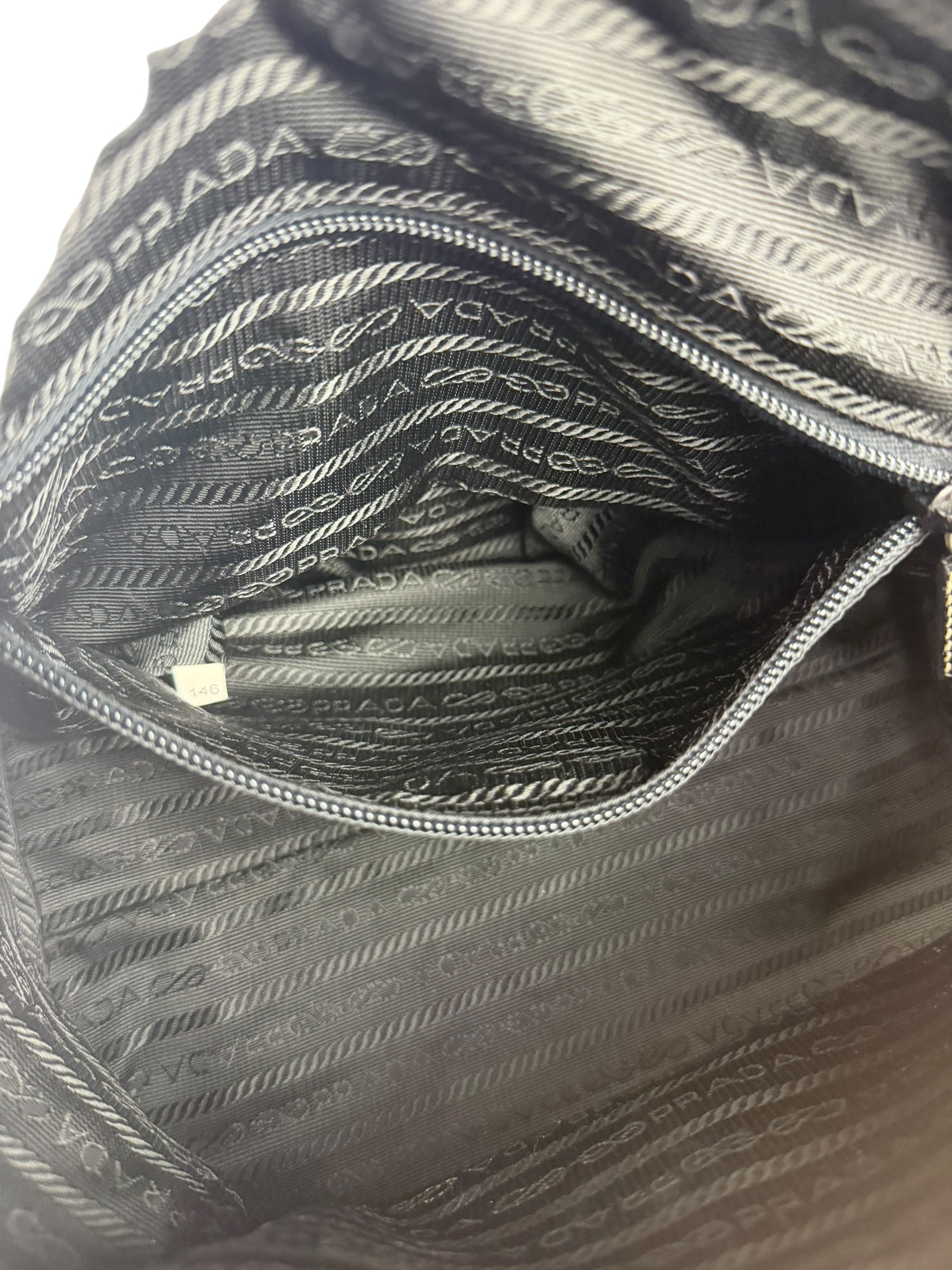 Prada Vintage Black Leather Mini Boston Bag