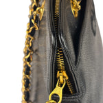 Chanel Vintage Black Caviar Leather Timeless Chain Shoulder Tote 1998