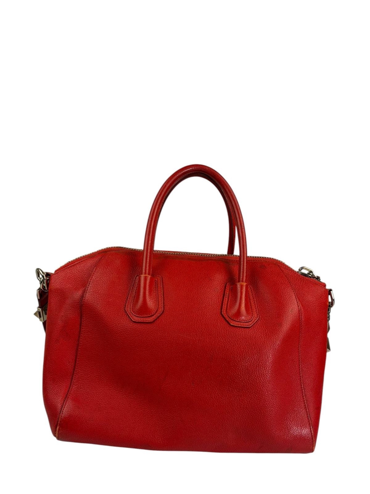 Givenchy Red Glazed Leather Medium Antigona Two-Way Bag