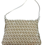 Fendi Vintage Beige Canvas Rubber FF Print Mamma Baguette