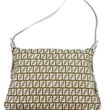 Fendi Vintage Beige Canvas Rubber FF Print Mamma Baguette
