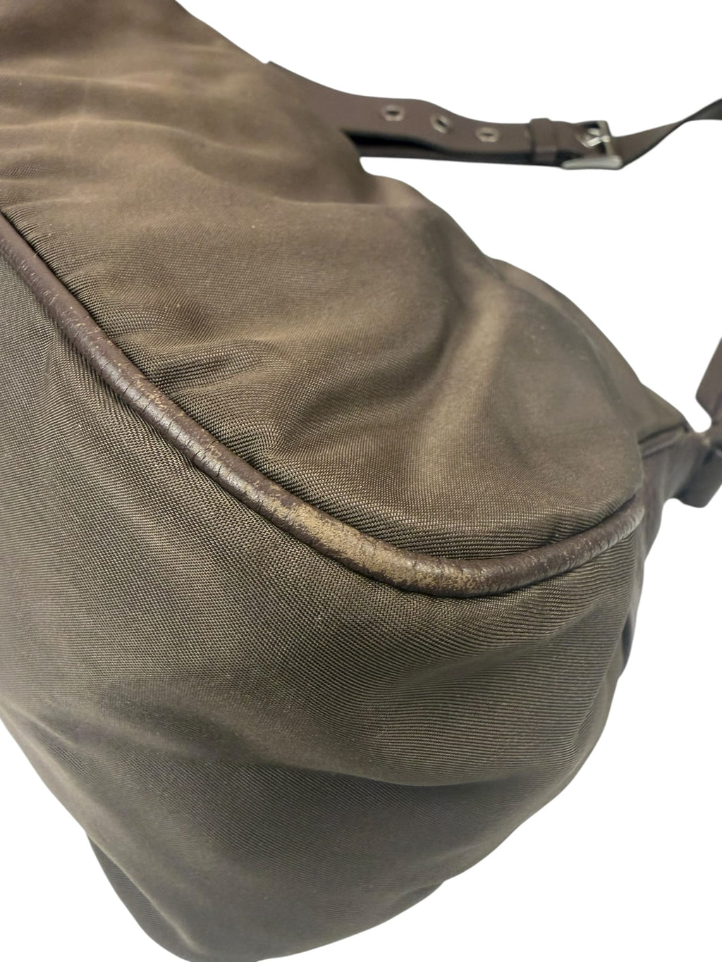 Prada Grey-Brown Taupe Tessuto Nylon Shoulder Bag