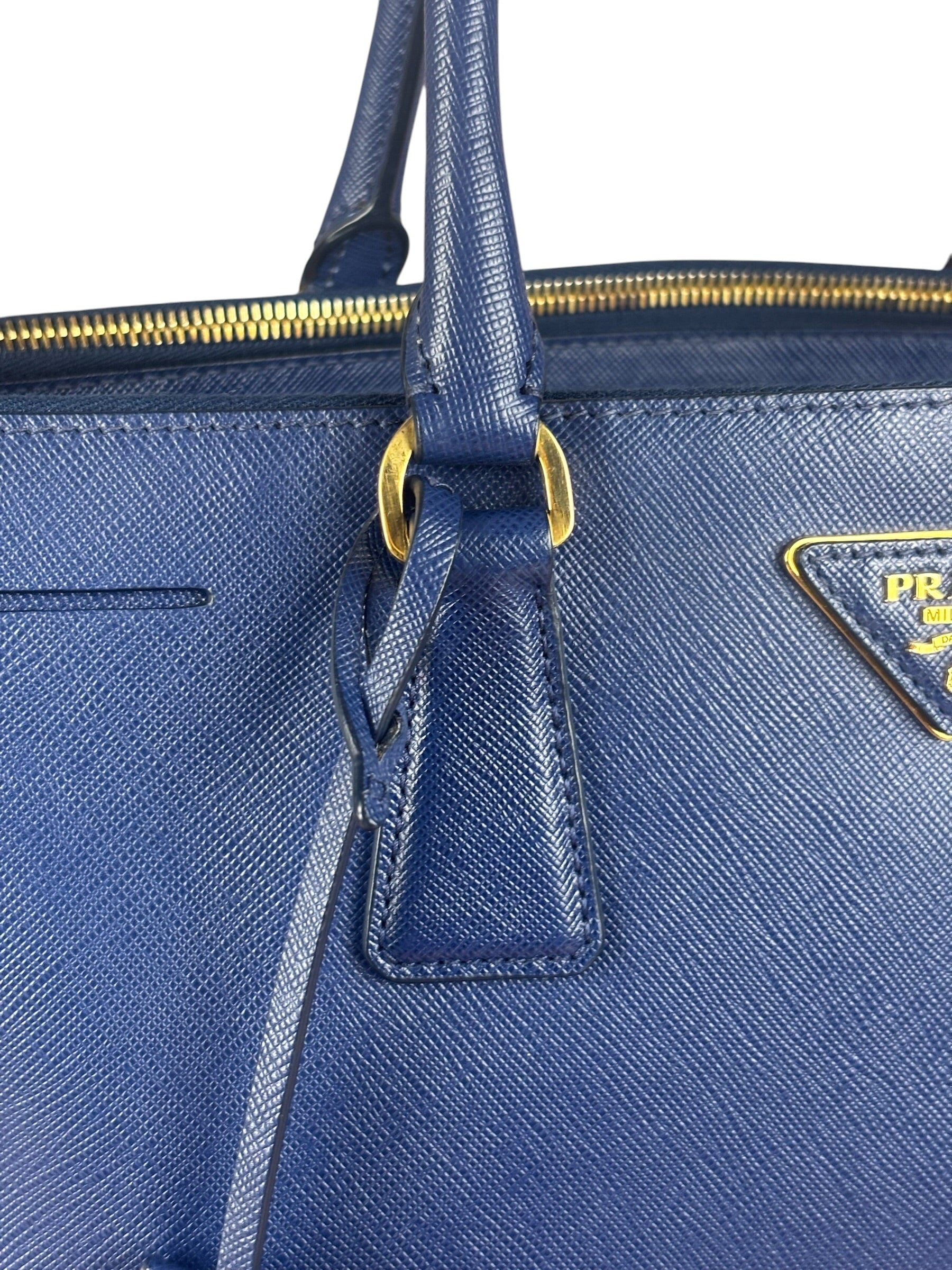 Prada Blue Galleria Saffiano Leather Tote