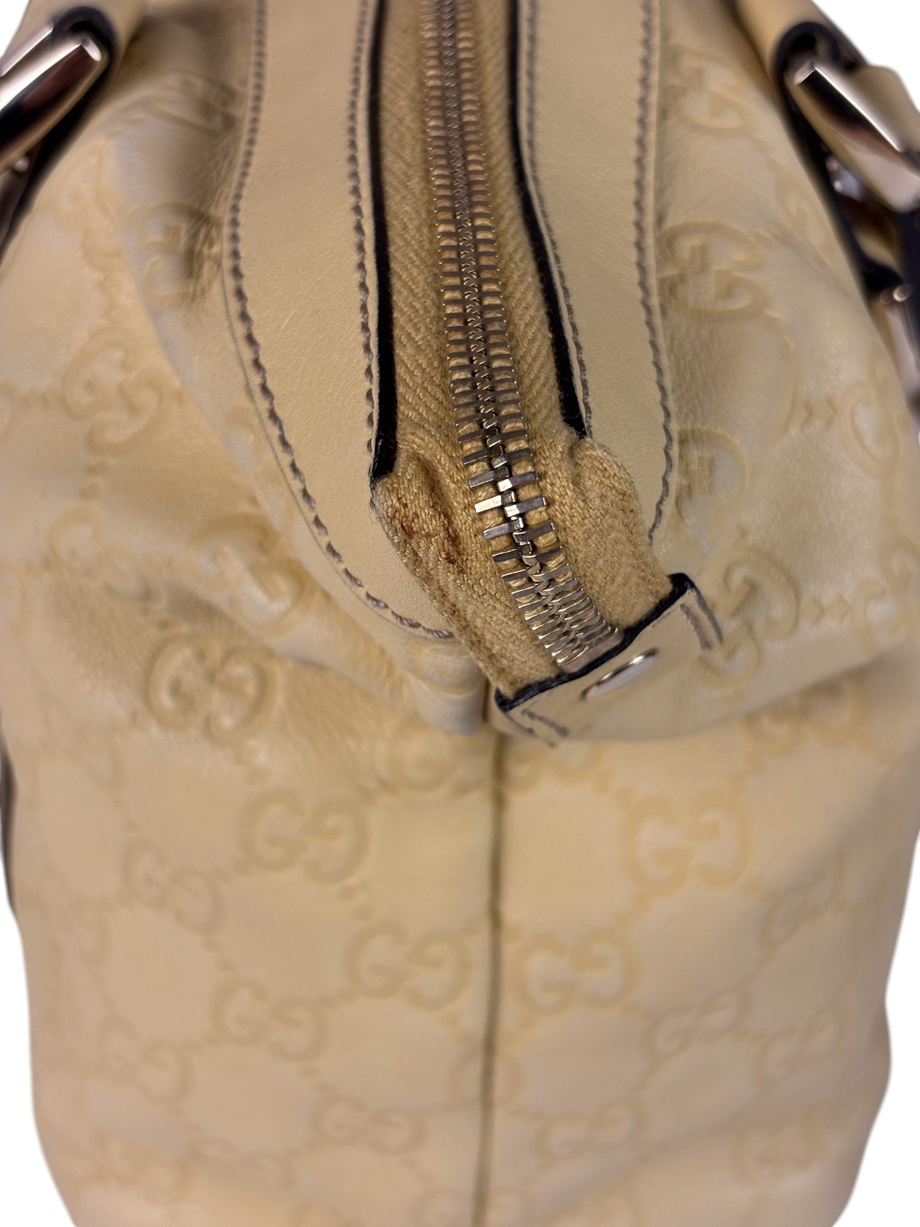 Gucci Yellow Leather GG Abbey Shoulder Bag