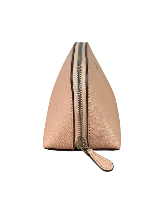 Coach Pink Crossgrain Leather Cosmetic Case