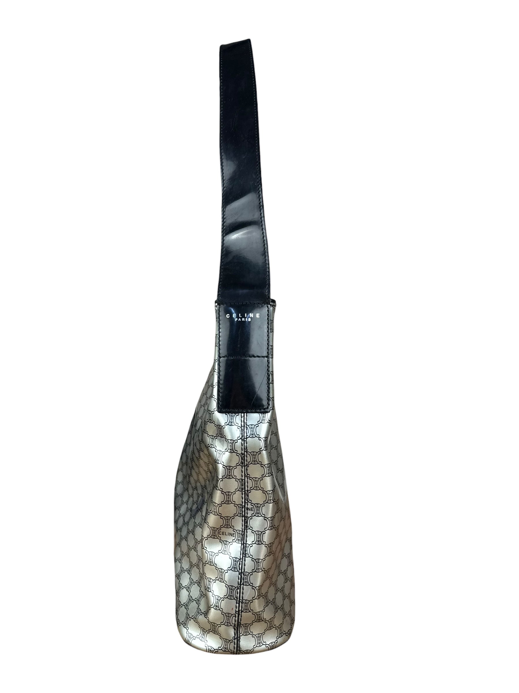 Celine Vintage Macadam Vinyl Bucket Bag