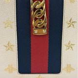Gucci Textured Calfskin Bee Star Sylvie Shoulder Bag White