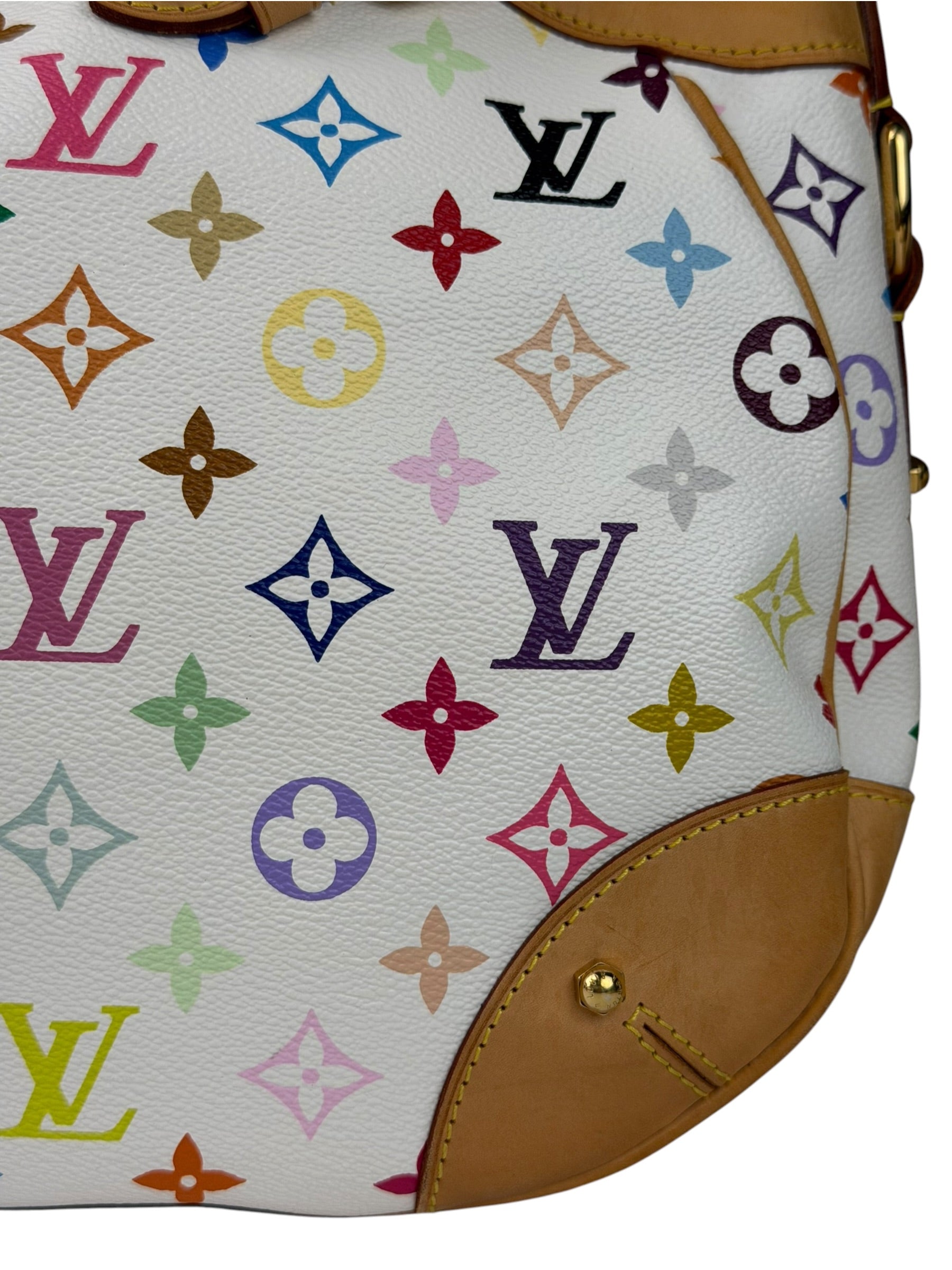 Louis Vuitton White Murakami Greta Hobo Shoulder Bag