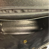 Chanel Vintage Black Caviar Quilted Leather Kelly Top Handle Bag 1996