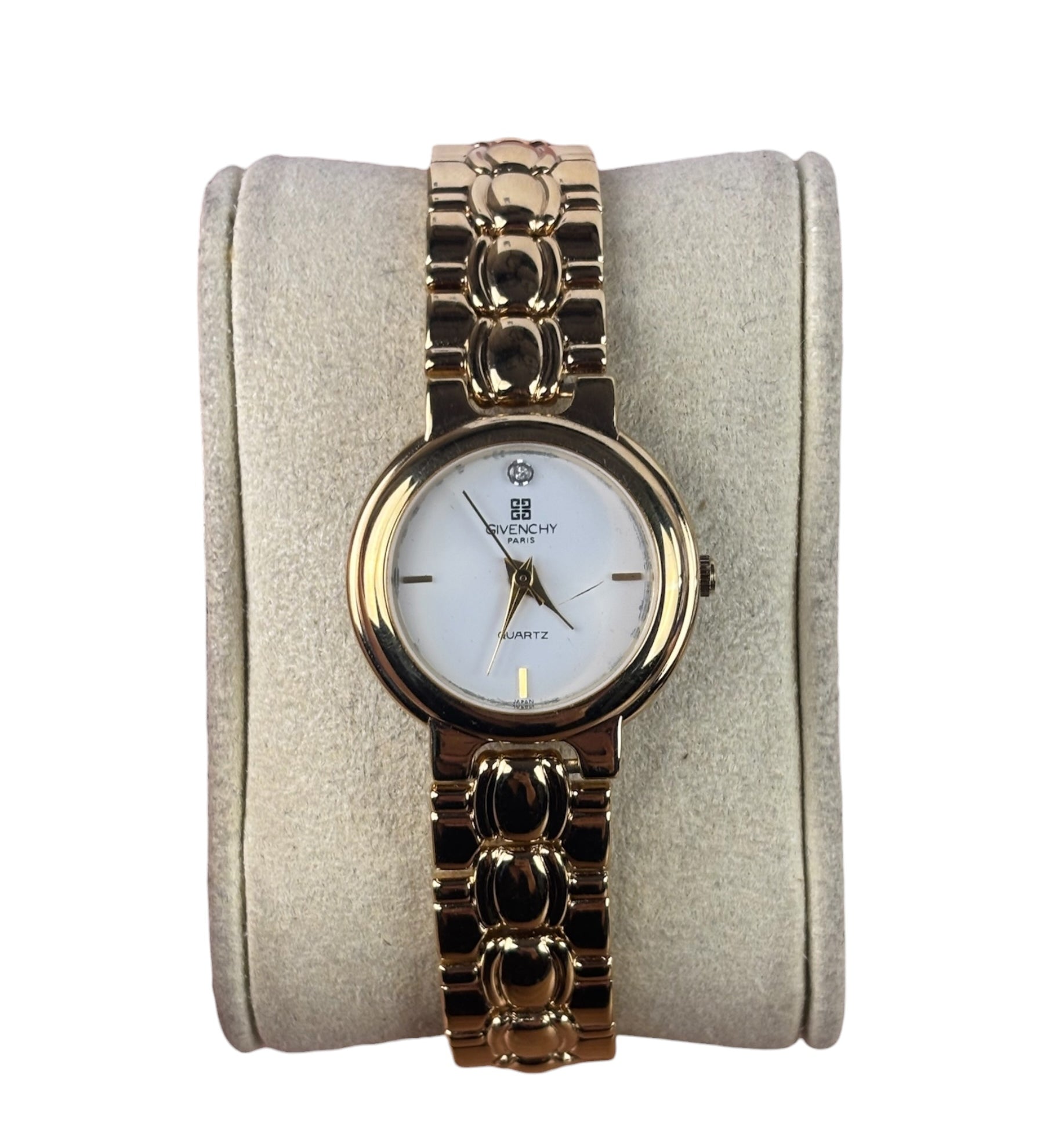 Givenchy White Round Dial Gold Plated