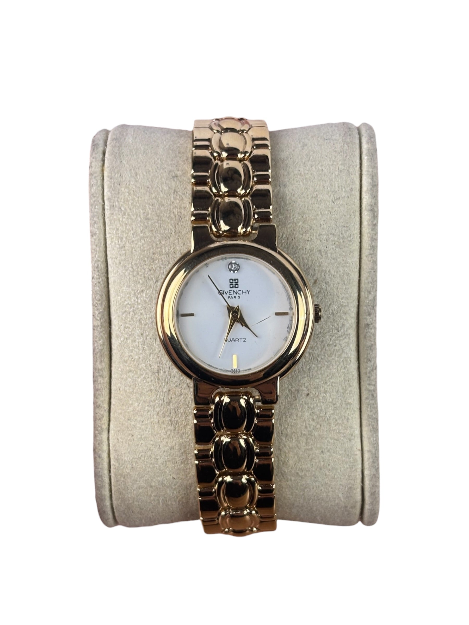 Givenchy White Round Dial Gold Plated