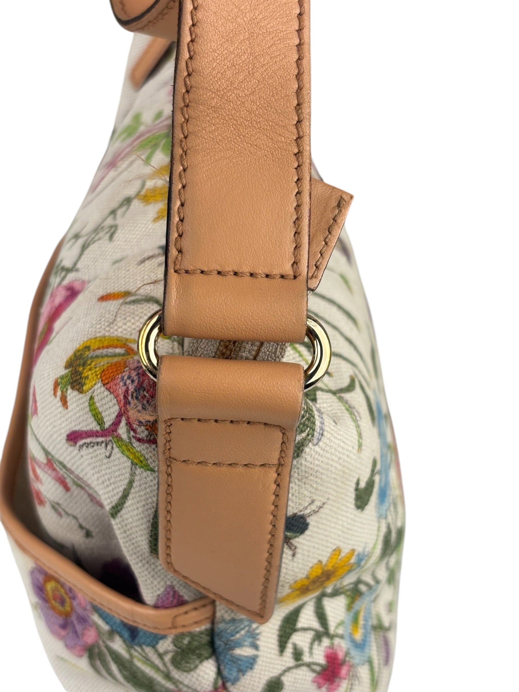 Gucci Vintage Leather/Canvas Blooms Crossbody