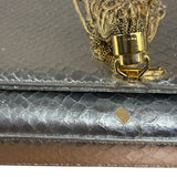 Yves Saint Laurent Metallic Silver Leather Kate Small Tassel Shoulder Bag