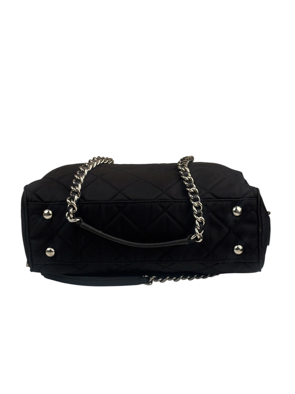Prada Black Quilted Tessuto Nylon/Leather Trim Large Camera Bag