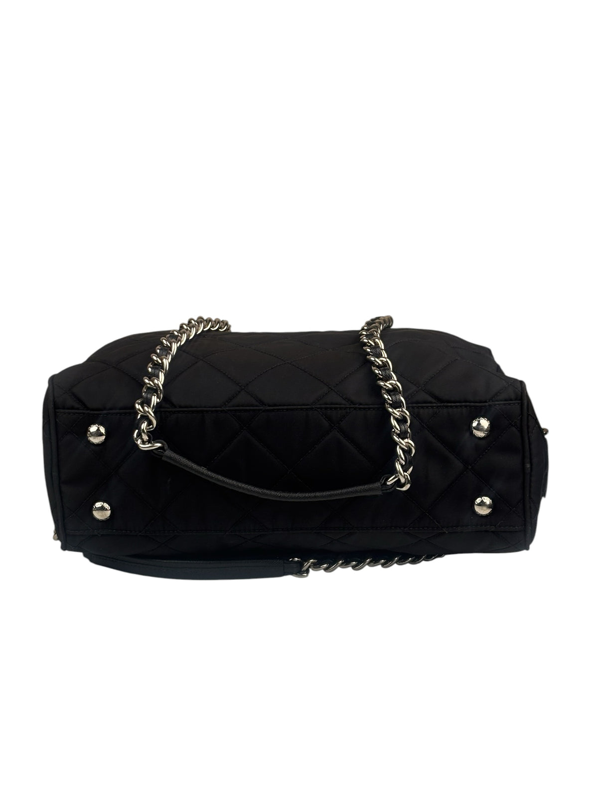 Prada Black Quilted Tessuto Nylon/Leather Trim Large Camera Bag